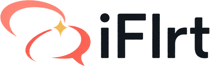 iFlrt logo — two conversational arcs meeting at a spark